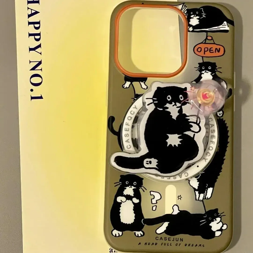 Black Cat Magnetic Bracket Case — source product photo