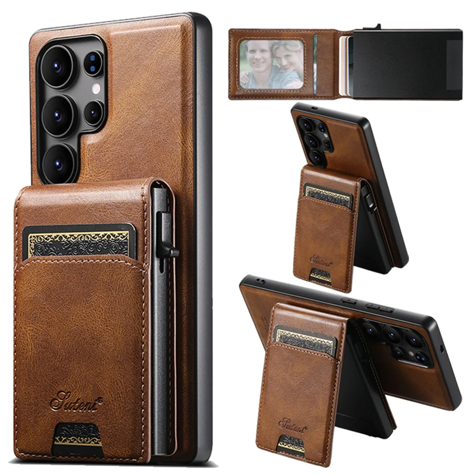 SUTENI Magnetic Card Wallet Case close-up