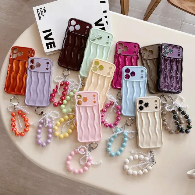 Simple Solid Color Three-dimensional Wave Phone case — product photo