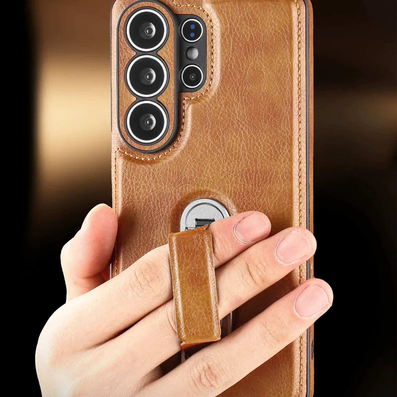Rotating Bracket Leather-Look Case — source product photo