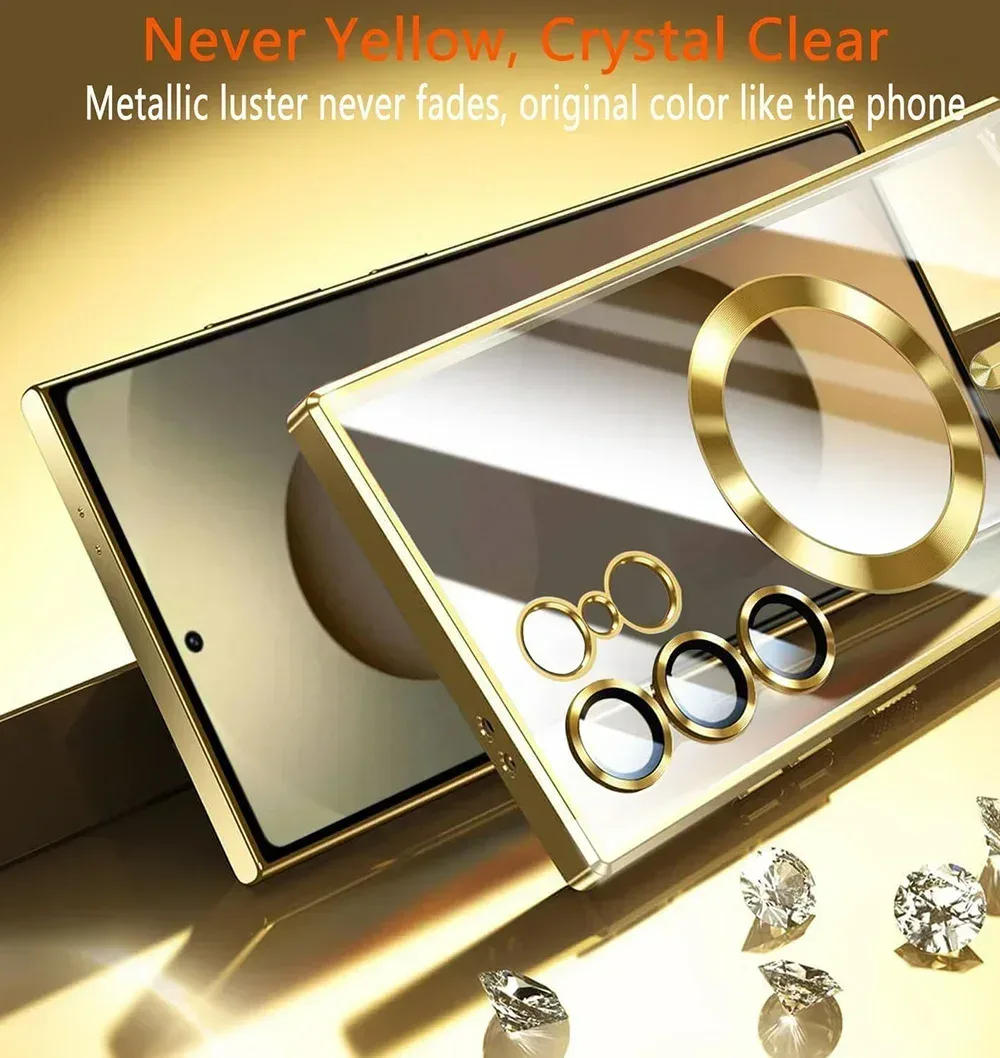 Clear Plated Magnetic Soft Case close-up