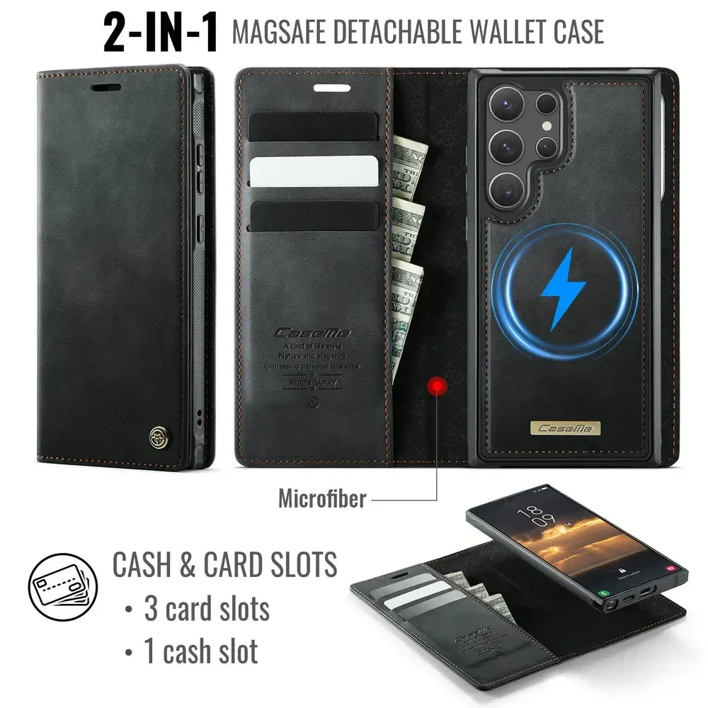 2-in-1 Magnetic Leather Book Case close-up