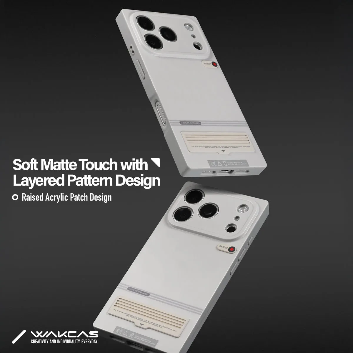 WAKCAS Gray Square Retro Terminal MagSafe iPhone Case