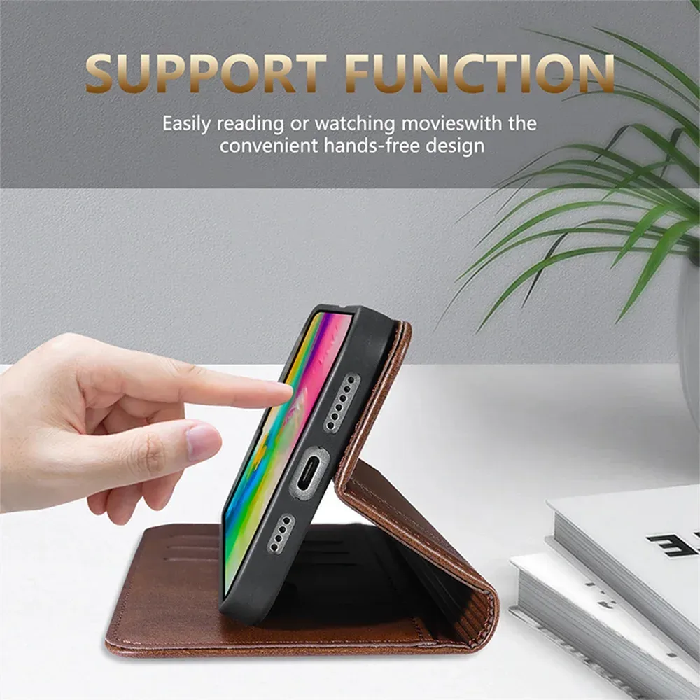 Magnetic Flip Leather Wallet Case — product photo