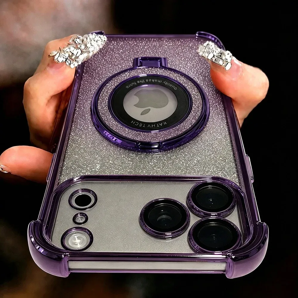 Laser Glitter Magnetic Stand Case — source product photo