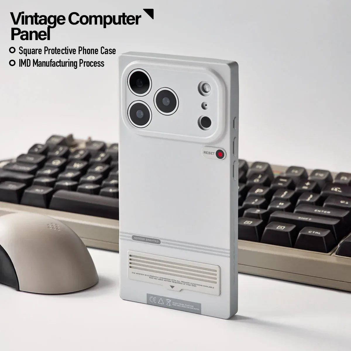 Retro Terminal Grey Case close-up
