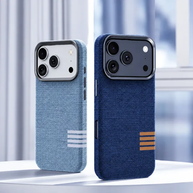 Premium Magnetic Linen Full Coverage Luxury Phone Case — AI-enhanced product photo