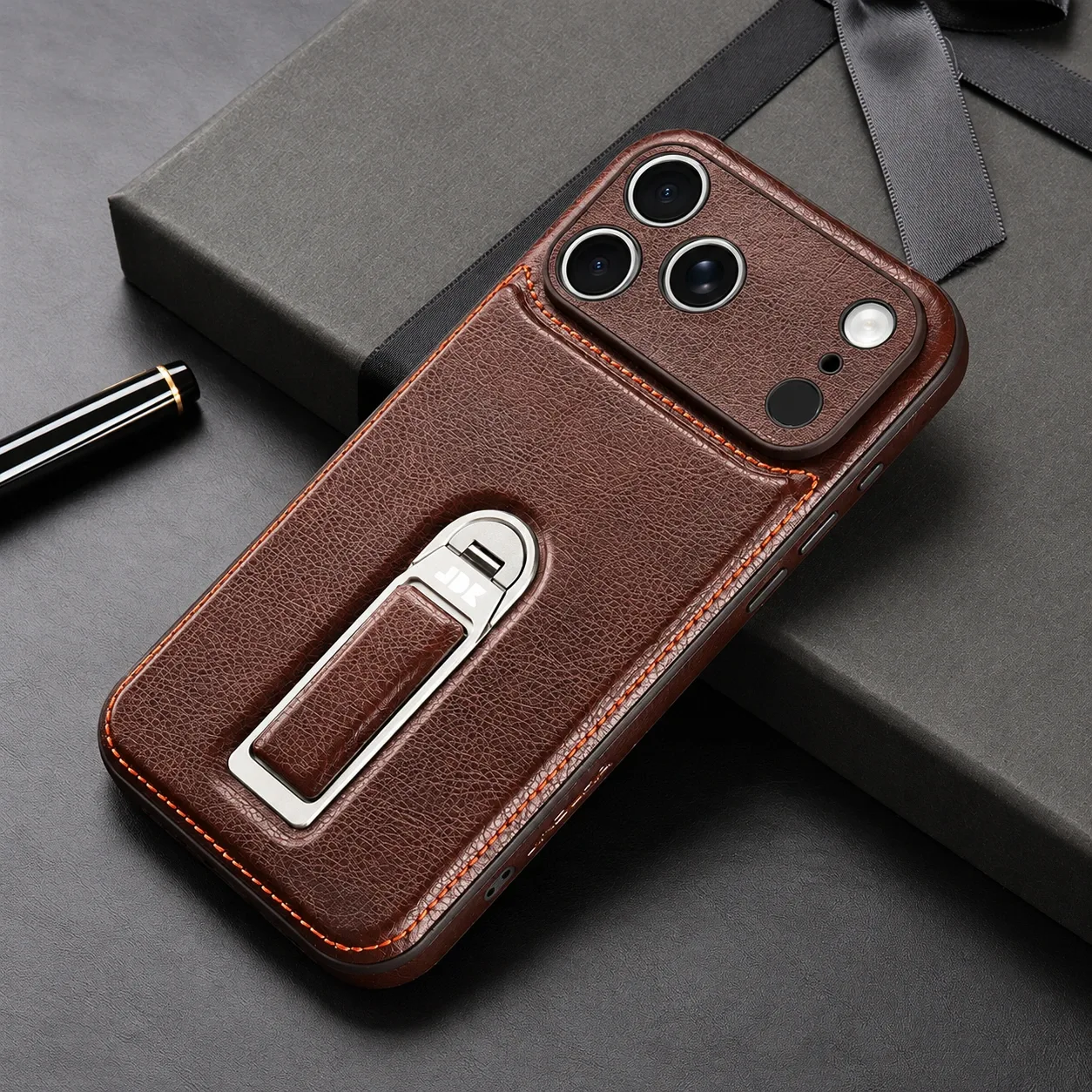 Leather-Look Rotating Kickstand Case