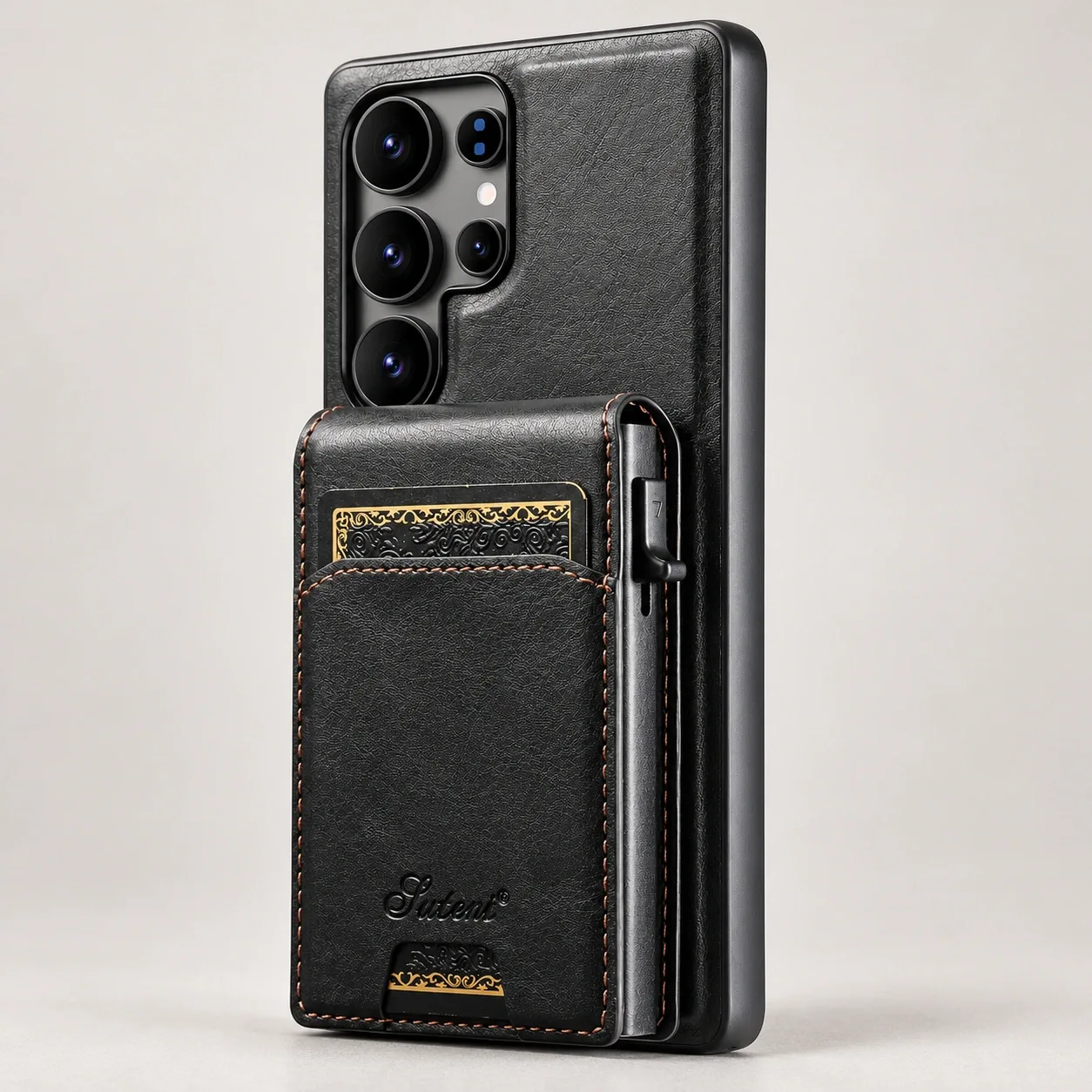 AI-generated alternate angle of SUTENI Magnetic Card Wallet Case