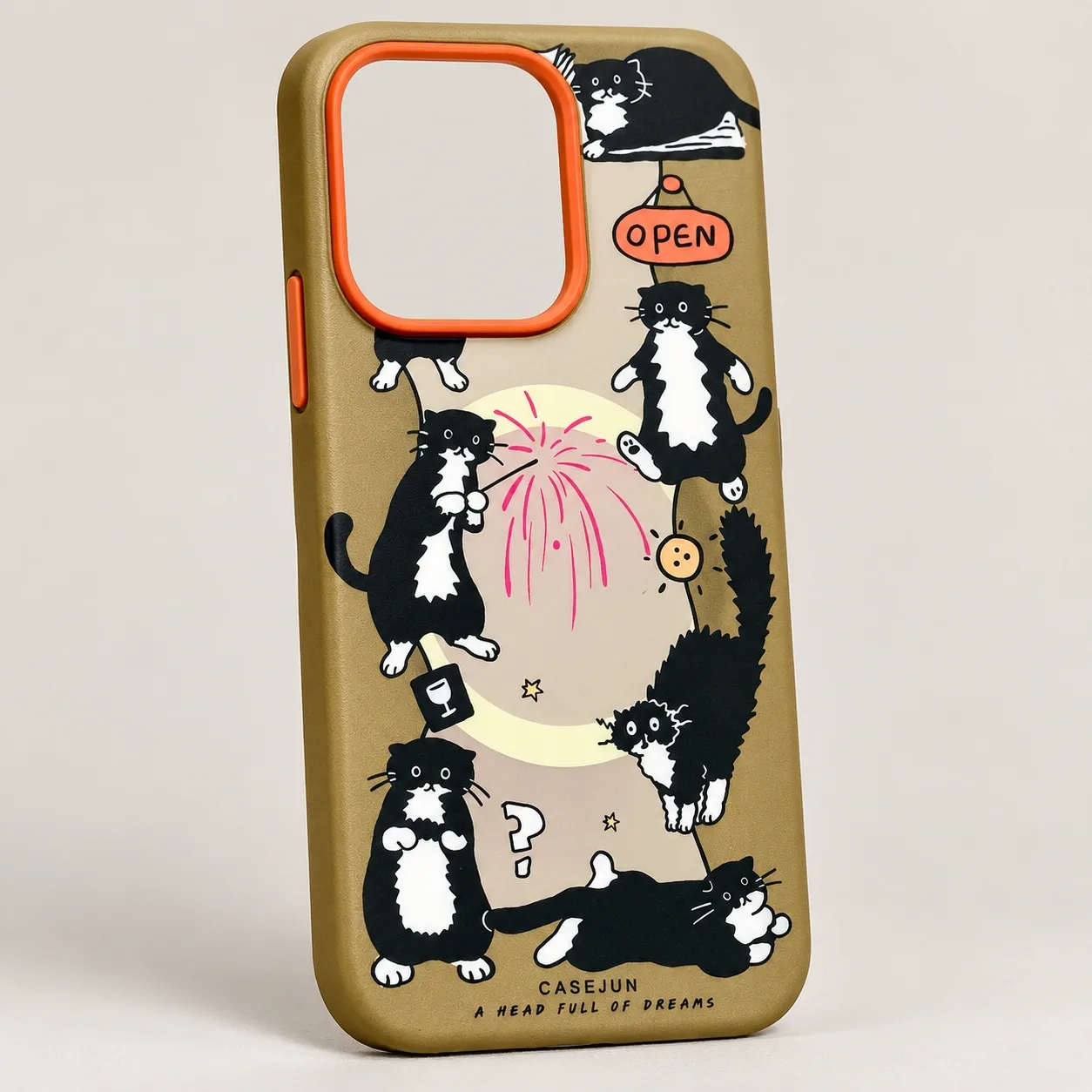 AI-generated alternate angle of Black Cat Magnetic Bracket Case