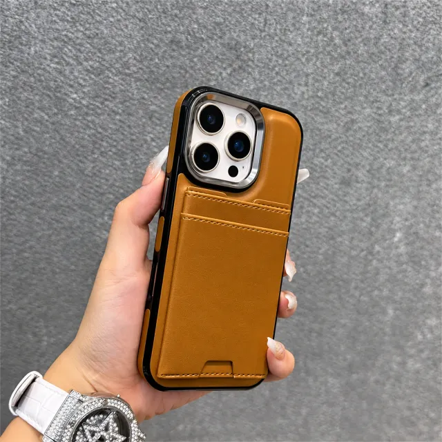 Luxury Card Slot Holder PU Leather Kickstand Wallet Mobile Phone Case — AI-enhanced product photo