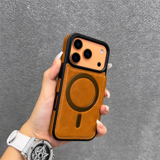 Full Grain Leather Premium Luxury Wallet Case,for iphone — AI-enhanced product photo